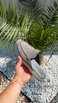 Loafer Mule - Grey Suede