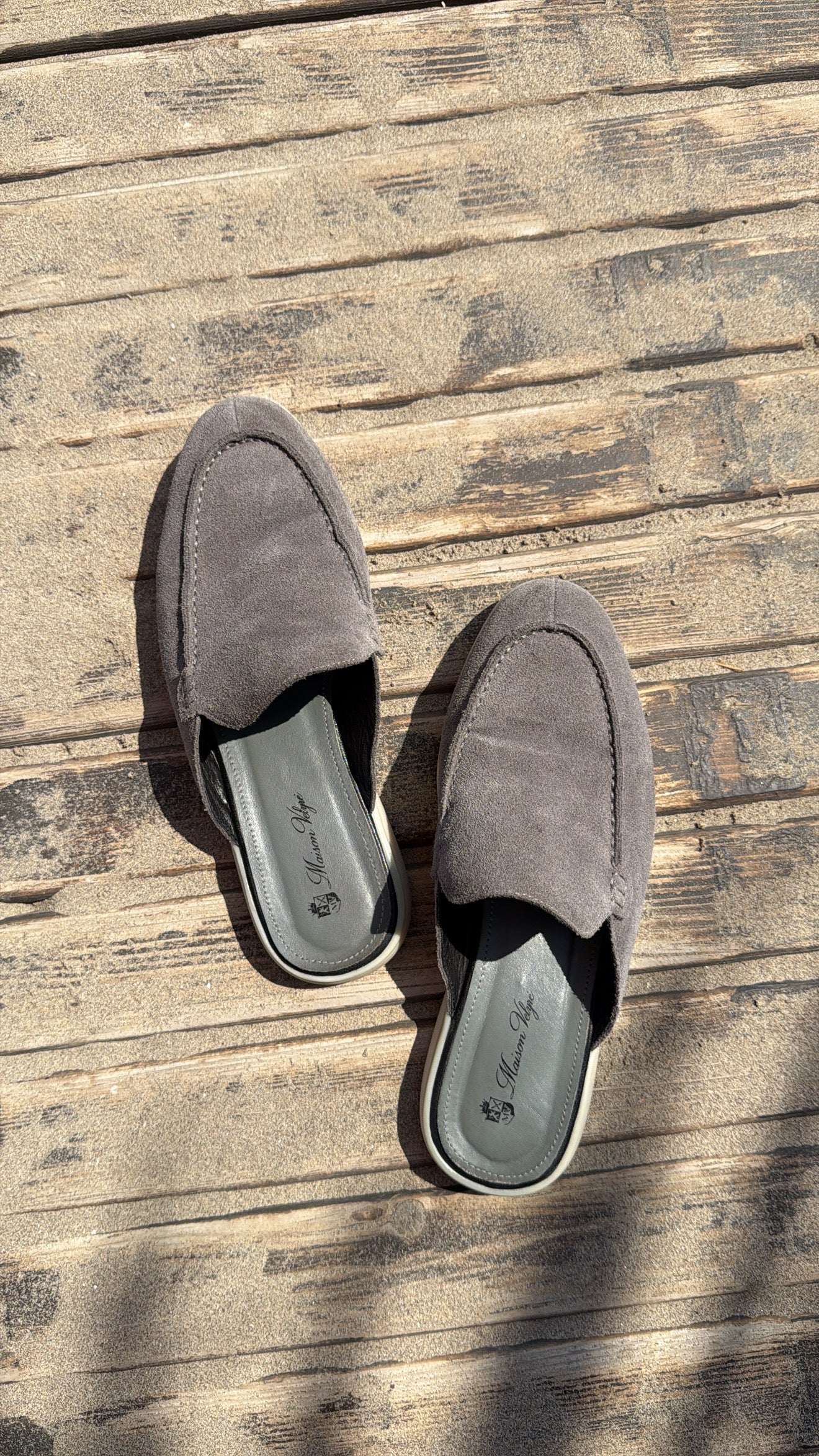 Loafer Mule - Grey Suede